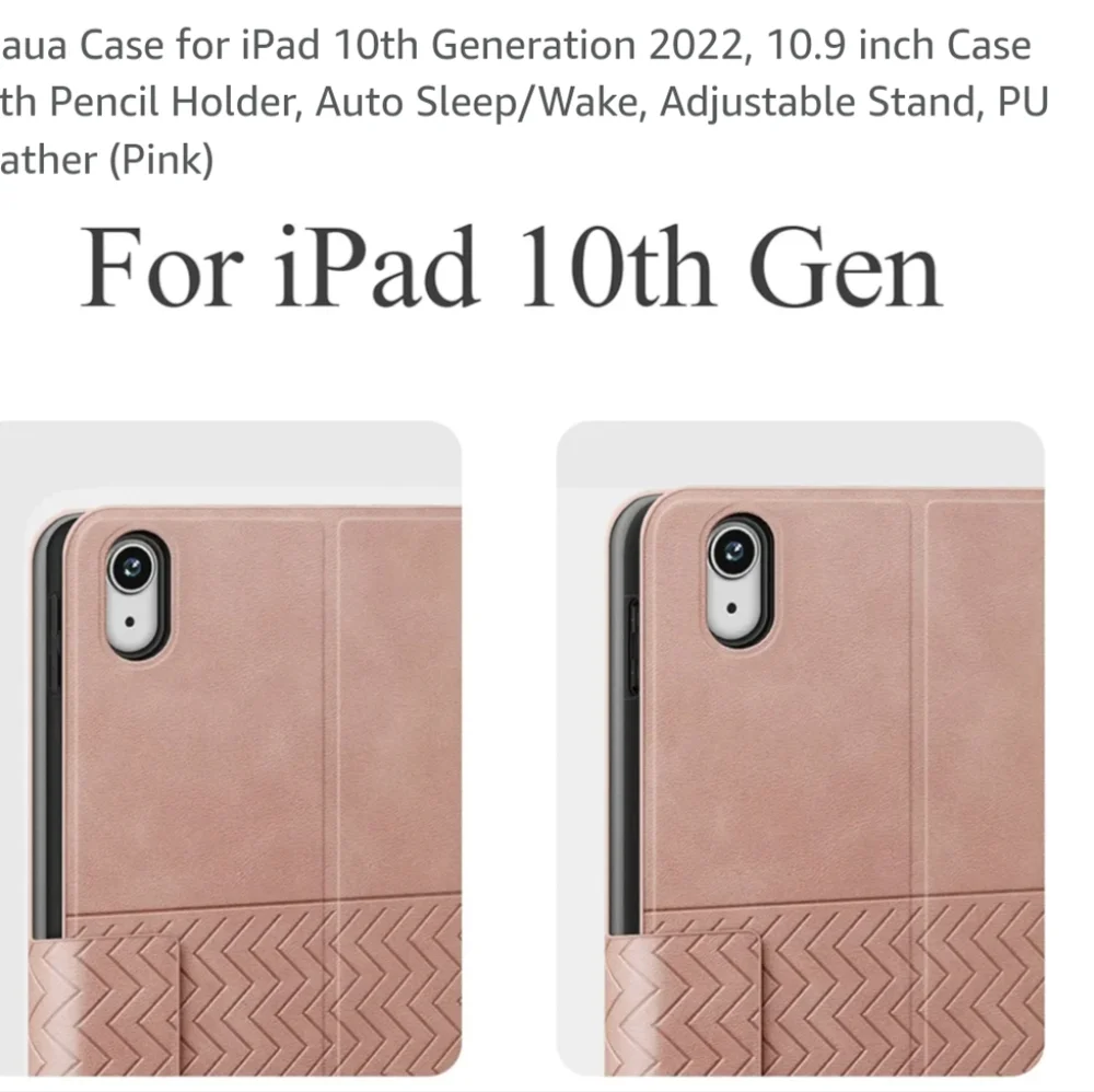 Auaua Case for iPad 10th Generation 2022, 10.9 inch Case Pink New in Box